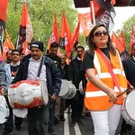 TUC's New Deal demo in central London, Saturday 12 May. GMB activists were marching for an end to zero hours contacts, an end to neglect of our public services and an end to Tory austerity.