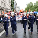 TUC's New Deal demo in central London, Saturday 12 May. GMB activists were marching for an end to zero hours contacts, an end to neglect of our public services and an end to Tory austerity.