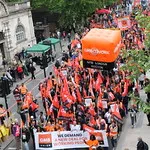 TUC's New Deal demo in central London, Saturday 12 May. GMB activists were marching for an end to zero hours contacts, an end to neglect of our public services and an end to Tory austerity.