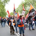 TUC's New Deal demo in central London, Saturday 12 May. GMB activists were marching for an end to zero hours contacts, an end to neglect of our public services and an end to Tory austerity.