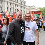 TUC's New Deal demo in central London, Saturday 12 May. GMB activists were marching for an end to zero hours contacts, an end to neglect of our public services and an end to Tory austerity.